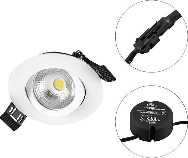 EVN S060102 S060102 LED-Einbauleuchte   LED LED fest eingebaut 6 W Weiß