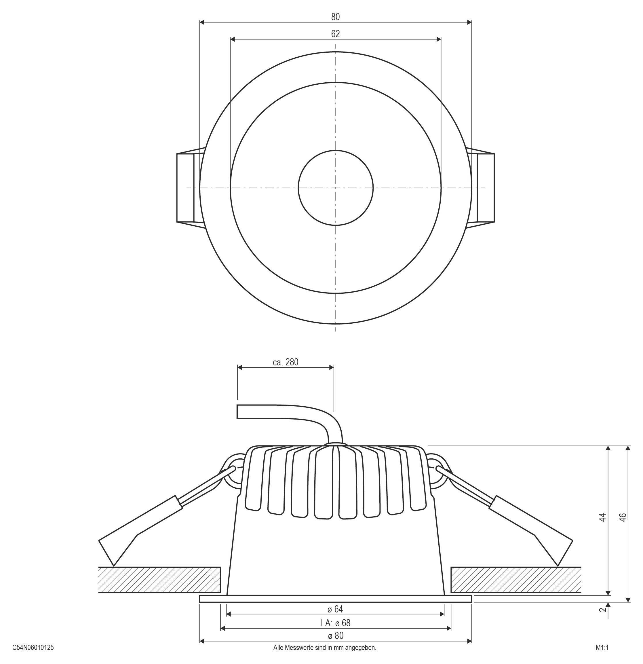 EVN C54N06010125 C54N06010125 LED-Einbauleuchte LED 6 W Weiß-2