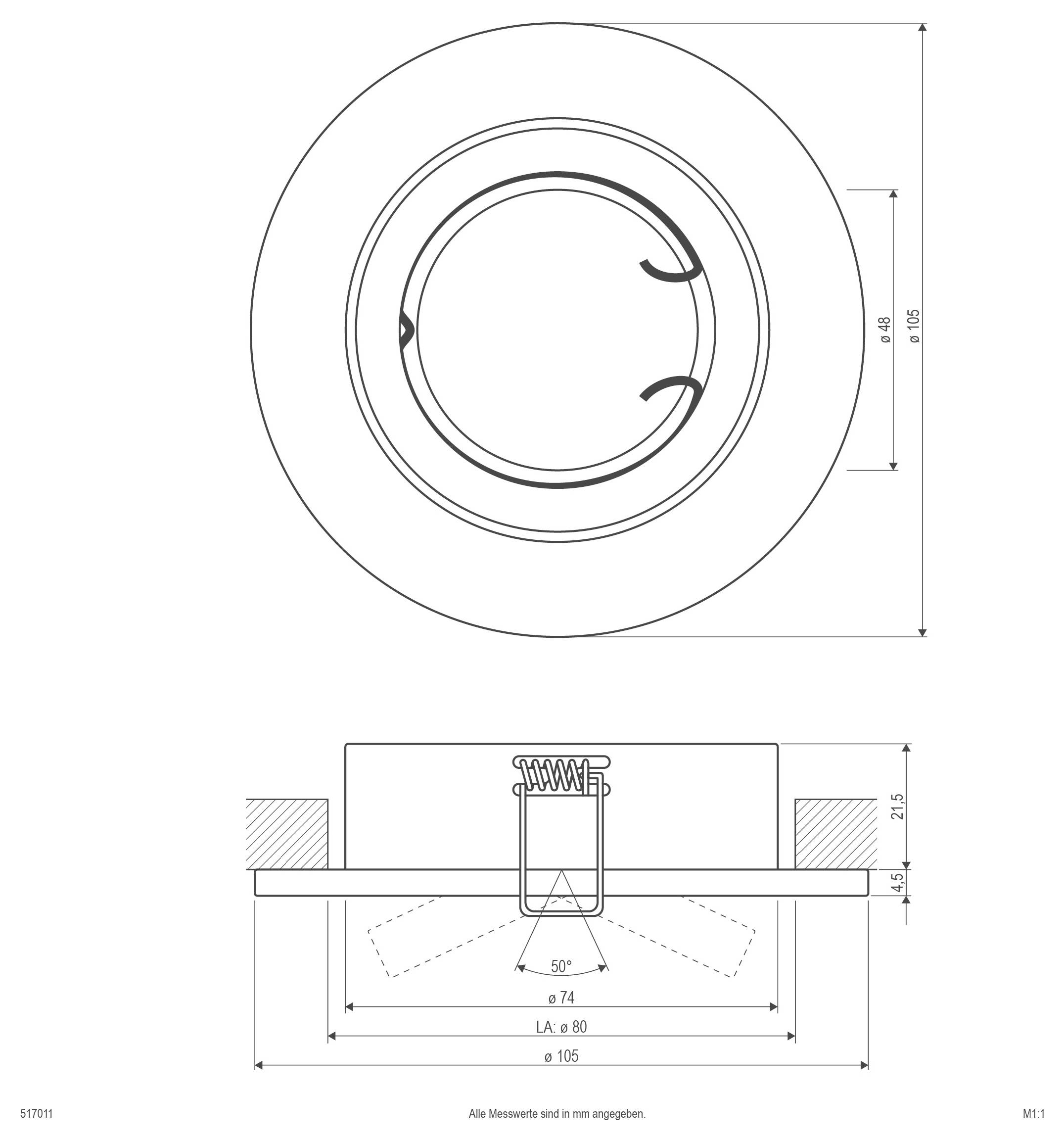 EVN 517011 517011 Einbauring Halogen ohne 50 W Chrom-2