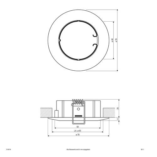 EVN 514014 514014 Einbauring Halogen ohne 50 W Chrom