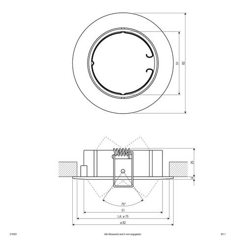 EVN 515001 515001 Einbauring Halogen ohne 50 W Weiß