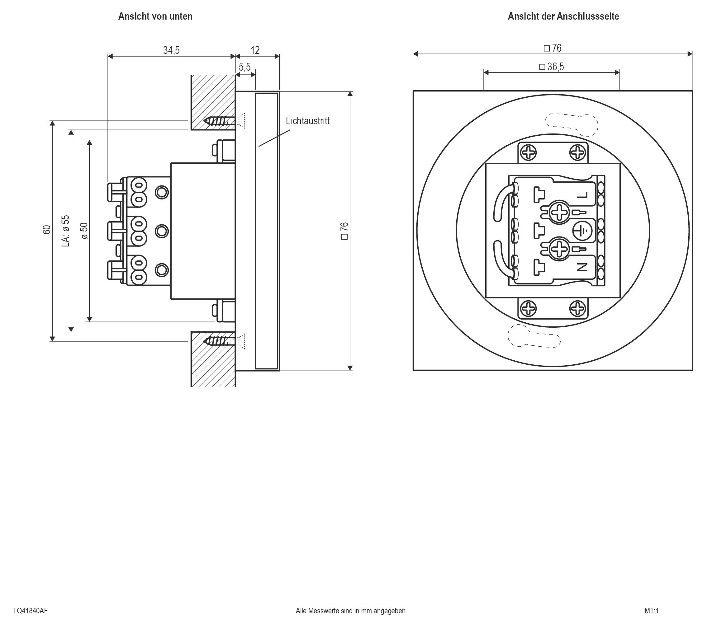 EVN LQ41840AF LQ41840AF LED-Einbauleuchte LED LED fest eingebaut 2 W Anthrazit-2