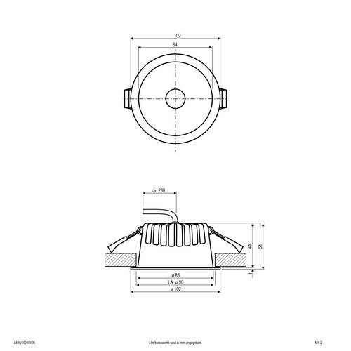 EVN C54N10010125 C54N10010125 LED-Einbauleuchte LED 10 W Weiß