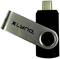 USB-Stick mit silberner Klappe, Aufschrift 'XLYNE', USB-C-Anschluss sichtbar.