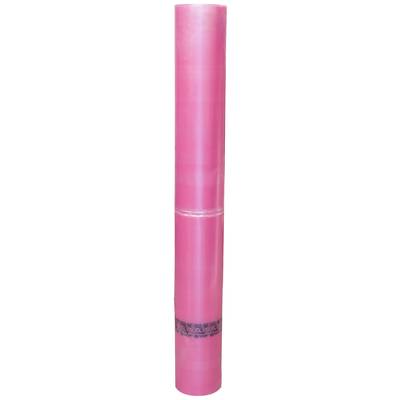 Ein rosa Schaumstoffzylinder, möglicherweise als Verpackungsmaterial oder Unterlage verwendet.