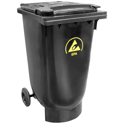 BJZ A-65189 ESD-Mülltonne 120 l PE (L x B x H) 554 x 480 x 959.50 mm Schwarz 1 St.