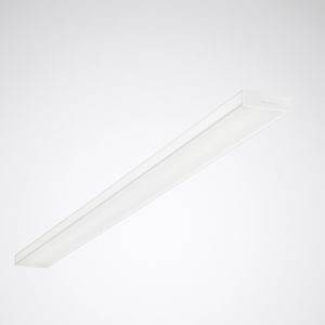 Weiße LED-Deckenleuchte in rechteckiger Form auf weißem Hintergrund. Modernes Design.