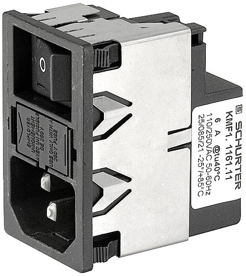 Schurter KMF1.1161.11 KMF1.1161.11 Støjdæmpningsfilter 250 V 6.00 A 0.70 mH (L x B x H) 50.00 x 30.00 x 47.50 mm 1 stk