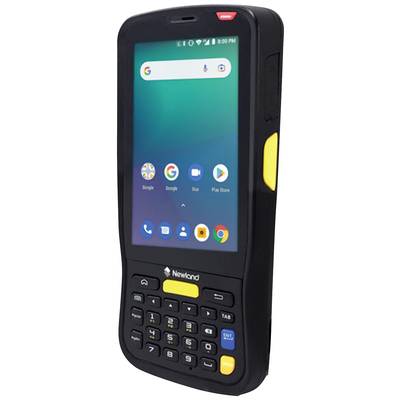 Mobiles Datenerfassungsgerät mit Tastenfeld und Display, zeigt mehrere App-Symbole auf dem Bildschirm, darunter Google und Play Store.