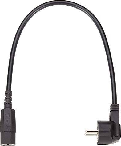 BACHMANN Netzkabel, gerade IEC-Buchse, H05VV-f 3G 1,5mm², schwarz, 0,5 m