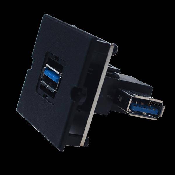 BACHMANN Rahmen 1xUSB 3.0, 90° Abgang seitlich