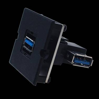 BACHMANN Rahmen 1xUSB 3.0, 90° Abgang seitlich