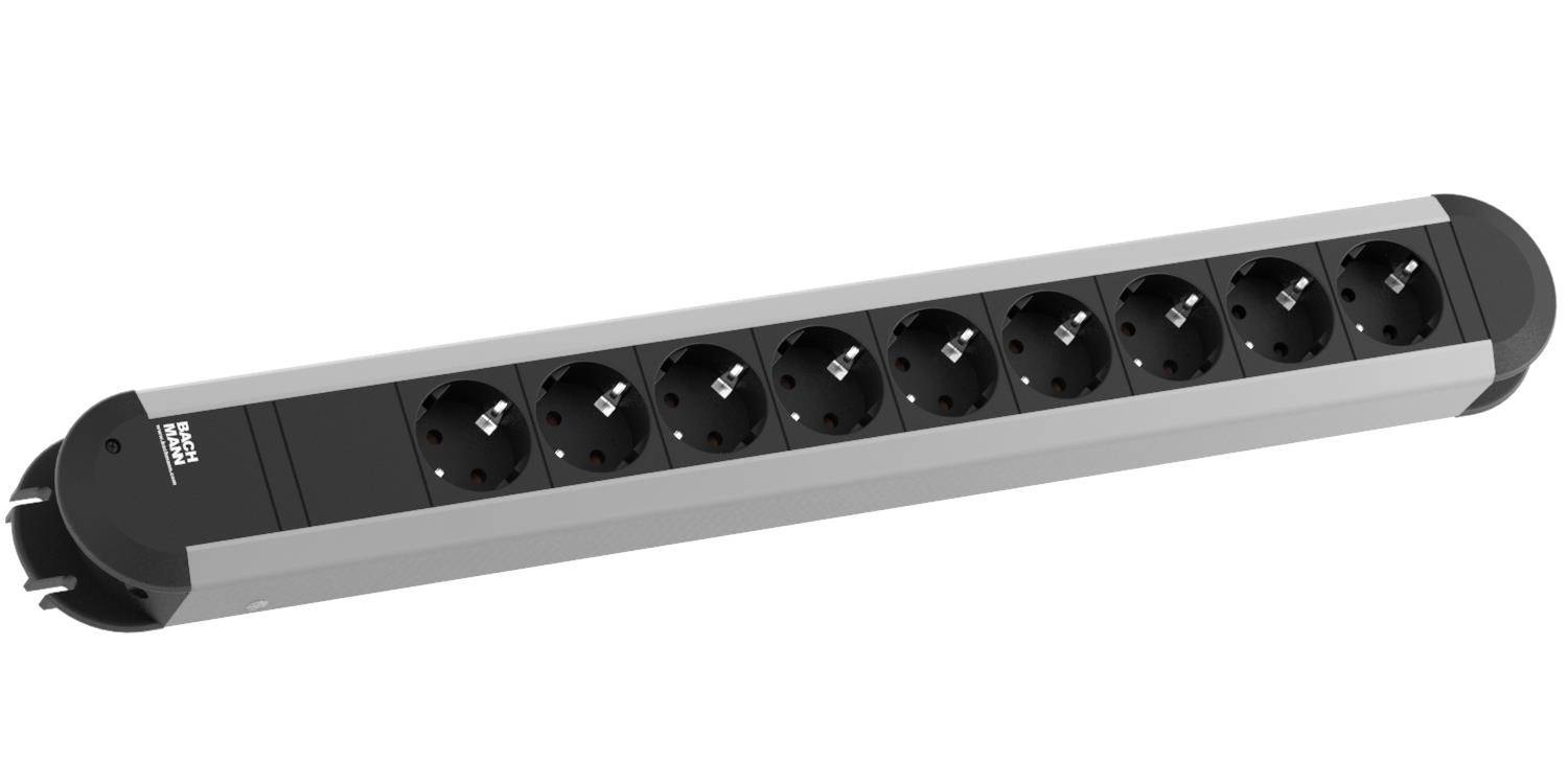 BACHMANN PRIMO Steckdosenleiste 9x Schutzkontakt, Aluminium, 1,75 m
