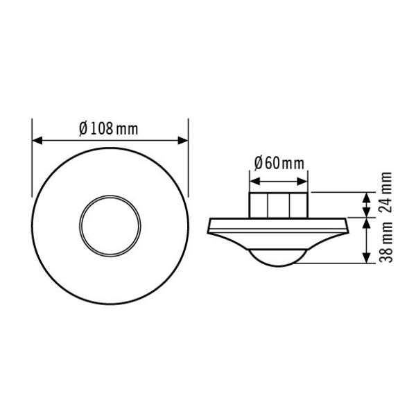 ESYLUX EP10428449 Unterputz Decken-Präsenzmelder Schwarz