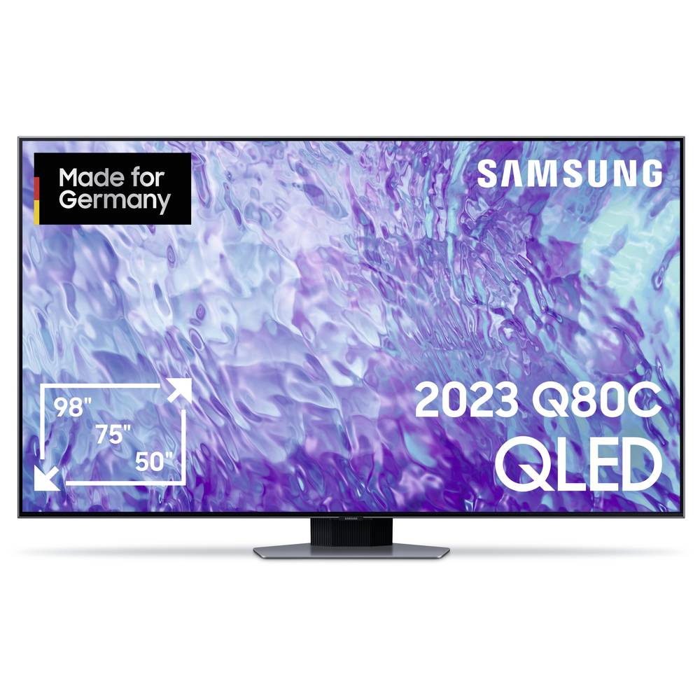 Samsung QLED 4K Q80C QLED-TV 189 cm 75 inch Energielabel G (A - G) CI+*, DVB-C, DVB-S2, DVB-T2, QLED, Smart TV, UHD, WiFi Carbon, Zilver