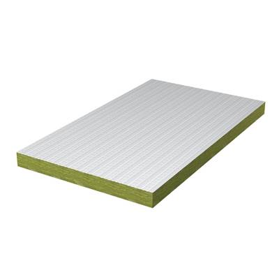 Isolierplatte aus grünem Material mit weißer, gerippter Oberfläche dargestellt.