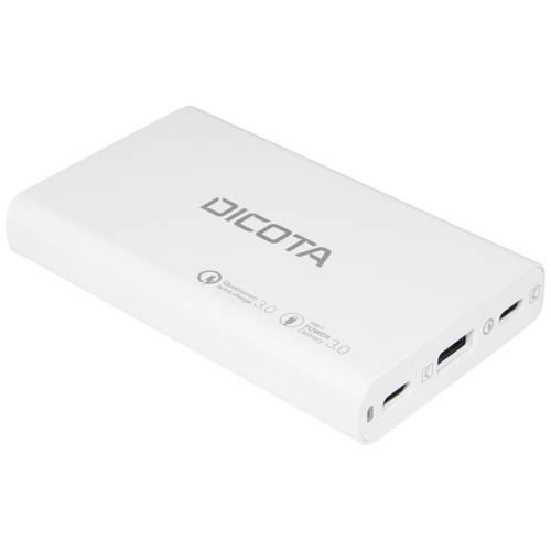 Dicota Desktop USB Ladegerät 65 W USB-C®, USB-C®, USB-A Weiß Innenbereich GaN