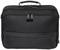 Eine schwarze Laptoptasche mit mehreren Reißverschlussfächern und einem Griff oben, geeignet für den Transport von Laptops und Dokumenten.