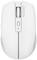 Weiße kabellose Computermaus mit Scrollrad und Marke 'Dicota' an der Oberseite.