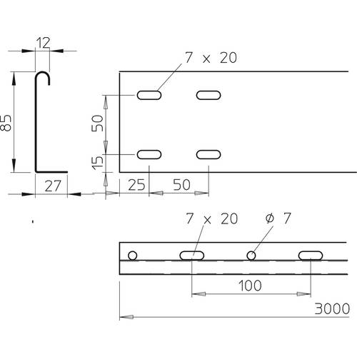 OBO Bettermann 6479880 Trennsteg 1 m Grau