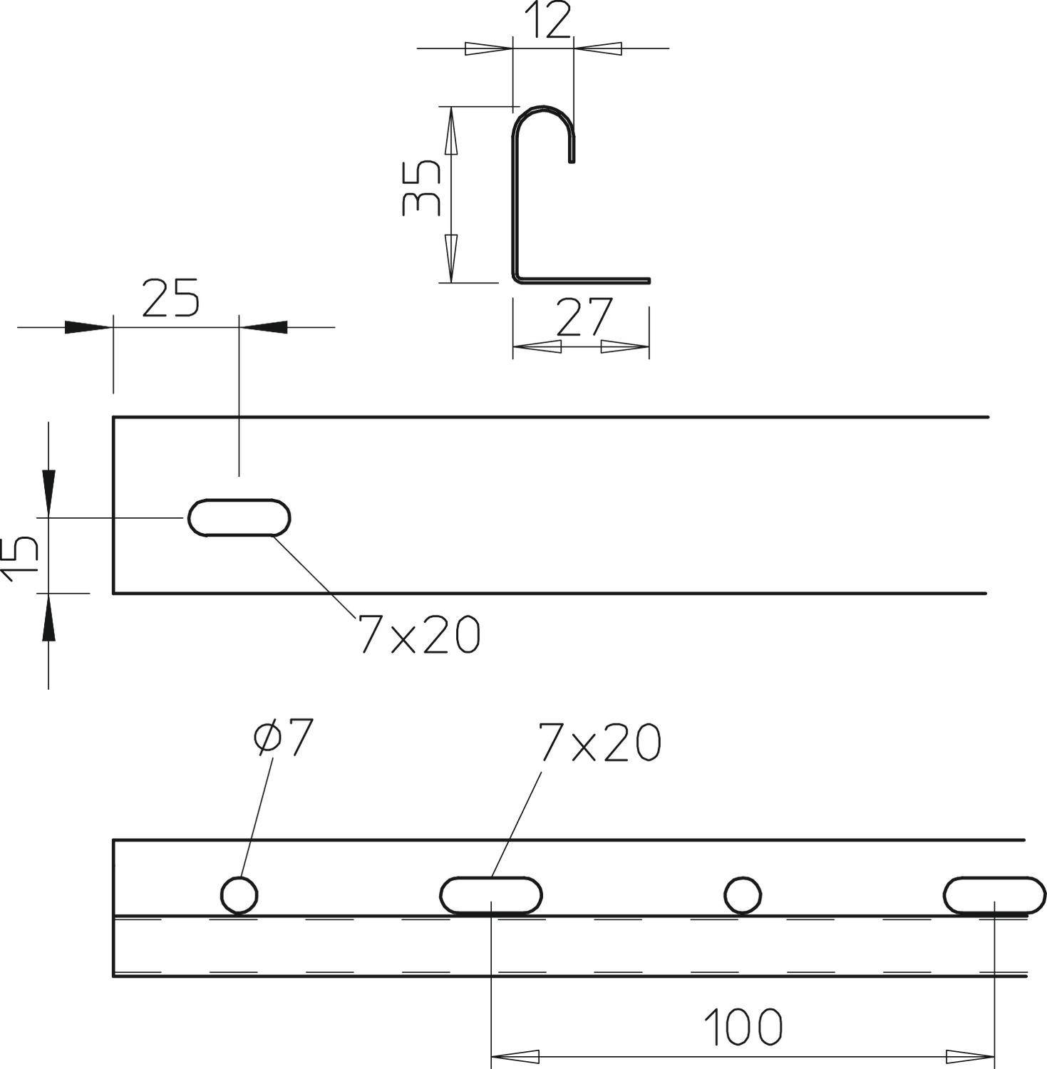 OBO Bettermann 6479754 Trennsteg 1 m Grau