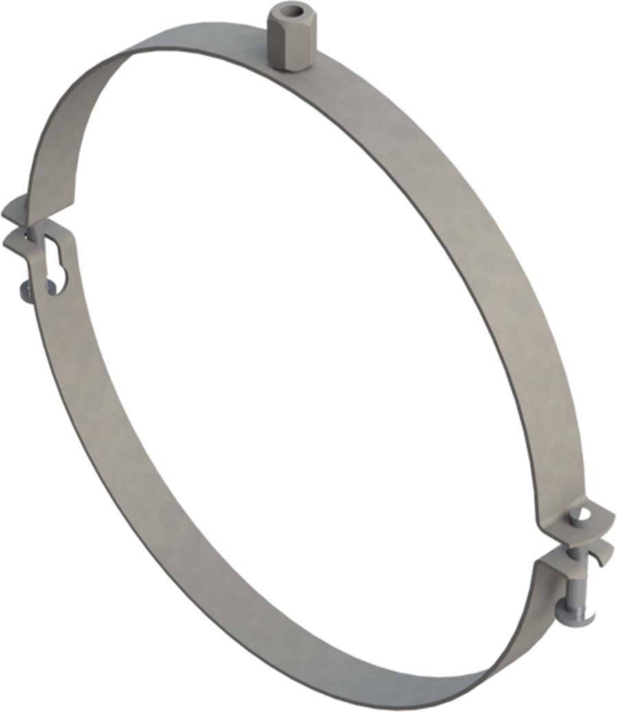 Metallring mit Halterungen an vier Punkten, vermutlich zur Befestigung oder zum Stabilisieren von Objekten.