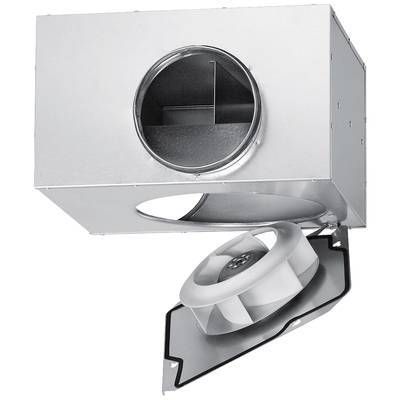 Metallischer Lüftungskasten mit herausnehmbaren Ventilator für Luftkanalinstallation, geeignet zur effizienten Luftzirkulation.