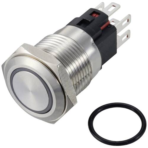 TRU COMPONENTS TC-12647548 Drucktaster 250 V/AC 3 A 1 x Aus/(Ein) IP65 RGB tastend Edelstahl 1 St.