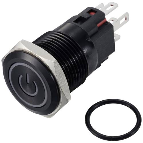 Thumbnail - TRU COMPONENTS TC-12647444 Drucktaster 250 V/AC 3 A 1 x Aus/(Ein) IP65 Grün tastend Aluminium, eloxiert 1 St.