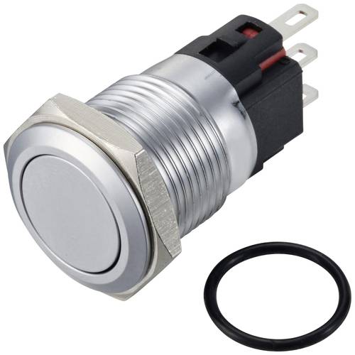 Thumbnail - TRU COMPONENTS TC-12647488 Drucktaster 250 V/AC 3 A 1 x Aus/(Ein) IP65 tastend Edelstahl 1 St.