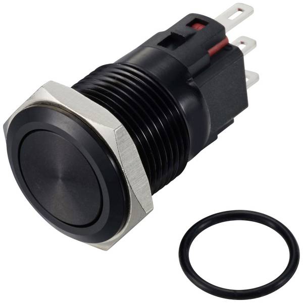 TRU COMPONENTS TC-12647500  Druckschalter 250 V/AC 3 A 1 x Aus/Ein IP65  rastend Aluminium, eloxiert 1 St.