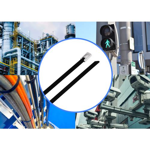 Thumbnail - TRU COMPONENTS TC-12647596 Stahlkabelbinder 520 mm 4.6 mm AISI 304 mit Beschichtung 100 St.