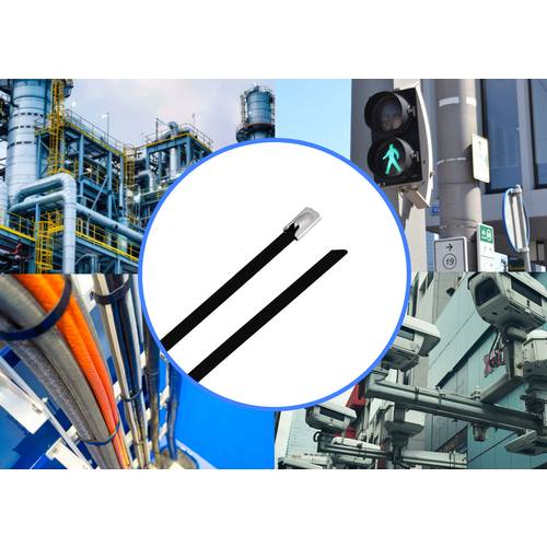 TRU COMPONENTS TC-12647600 Stahlkabelbinder 680 mm 4.6 mm AISI 304 mit Beschichtung 100 St.