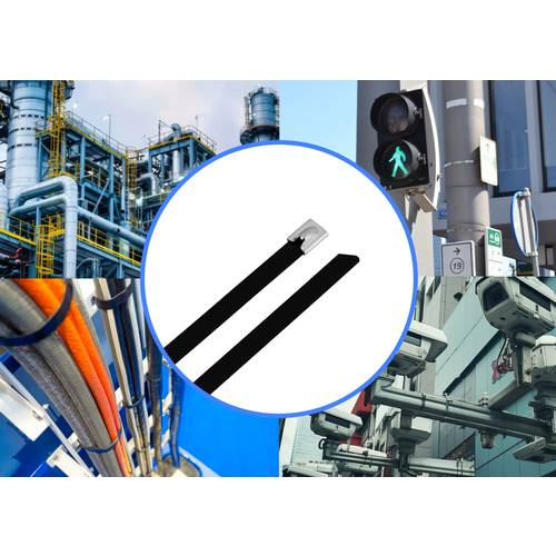 TRU COMPONENTS TC-12647624 Stahlkabelbinder 680 mm 7.9 mm AISI 304 mit Beschichtung 100 St.