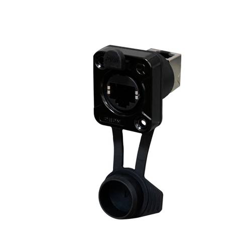 Rean AV RJ45 Feedthrough, 90° UP, IP65 Airtight, BULK RRE8F-Z-011-0 Buchse, Einbau Schwarz 100 St.