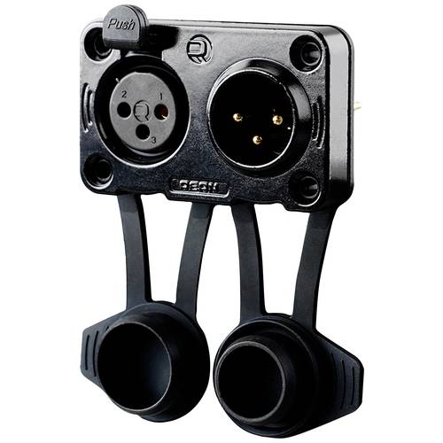 Rean AV RRX3MF-Z-012-1 XLR-Steckverbinder Stecker, Einbau, Buchse, Einbau Polzahl: 3 Schwarz 1 St.