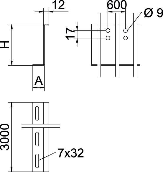 OBO Bettermann 6062389 Trennsteg 3 m