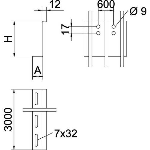 OBO Bettermann 6062389 Trennsteg 3 m