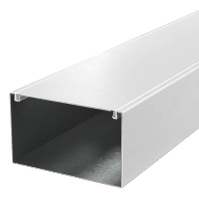 Ein rechteckiger weißer Luftkanal aus Metall mit offenem Ende, der zur Luftzirkulation in Gebäuden verwendet wird.