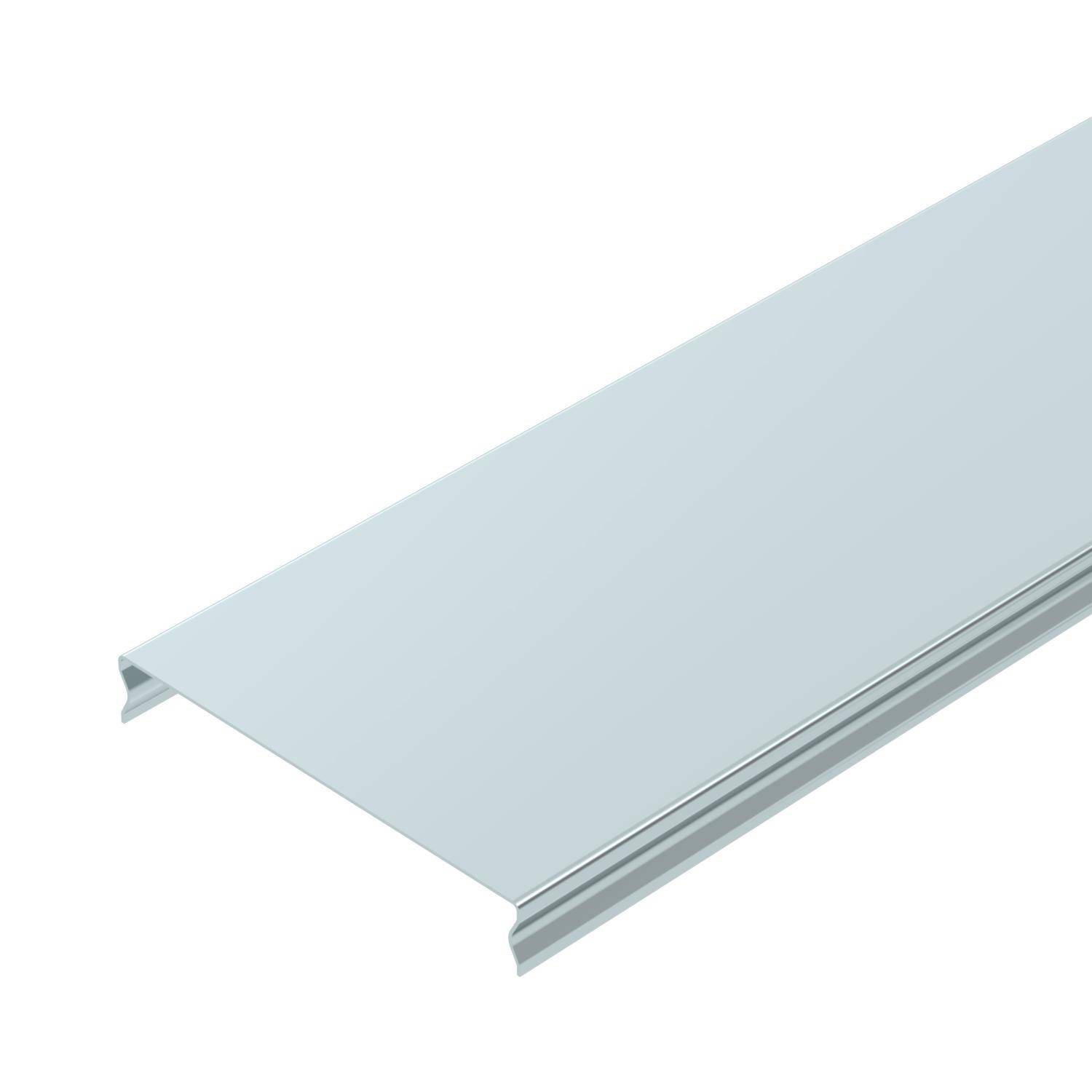 Längliches Metallstück in Silber, glatt und flach, perspektivisch schräg von oben dargestellt.