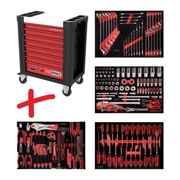 KS Tools 810.4180 Werkstattwagen  Herstellerfarbe: Schwarz, Rot