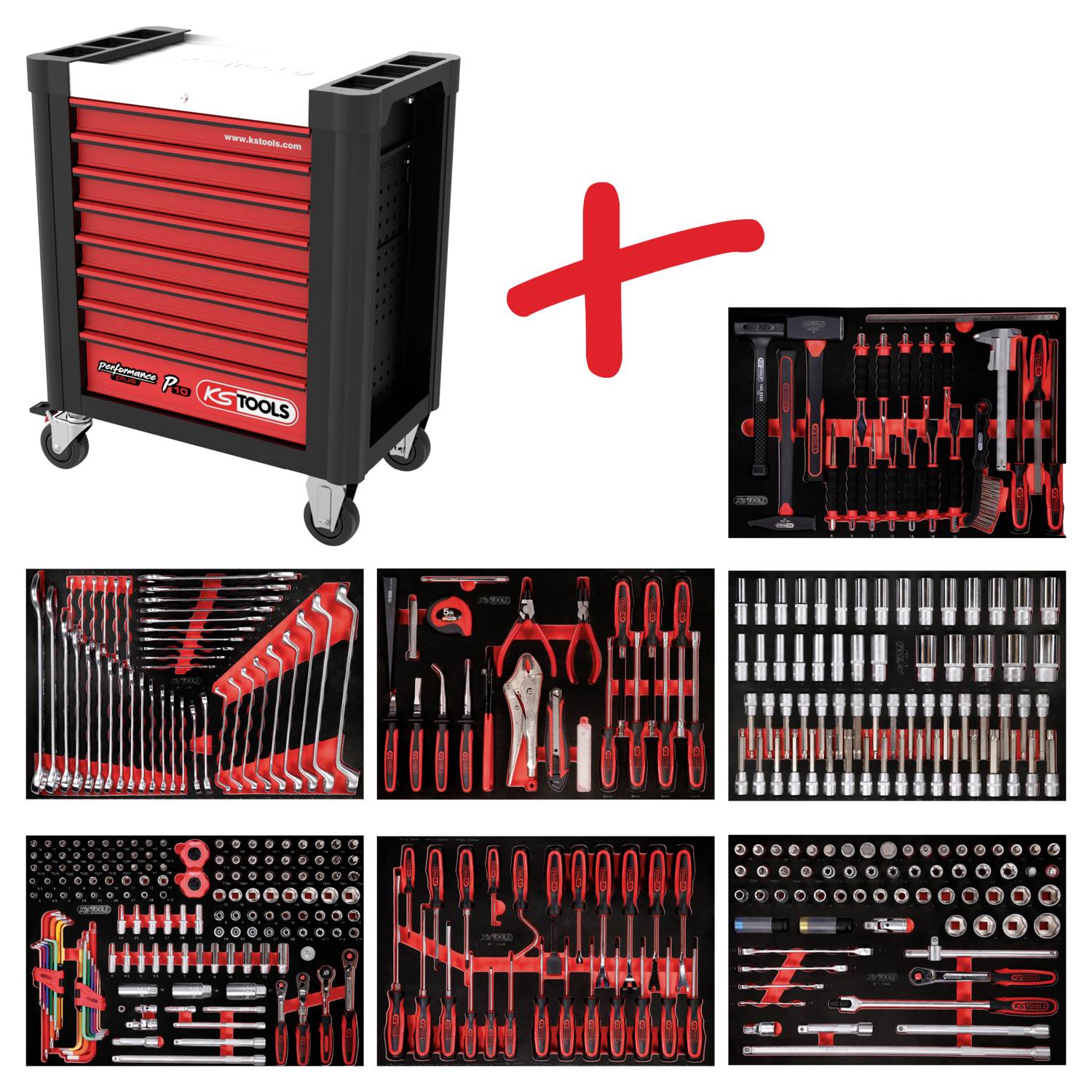 KS TOOLS Performanceplus Werkstattwagen-Satz P10 mit 403 Werkzeugen