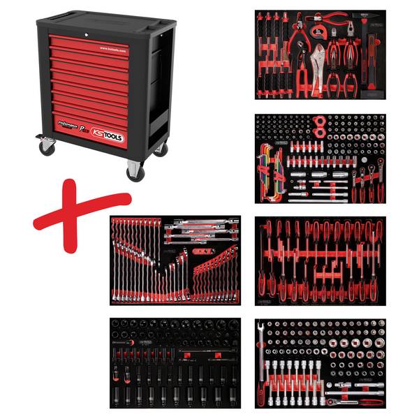 KS Tools 815.6423 Werkstattwagen  Herstellerfarbe: Schwarz, Rot