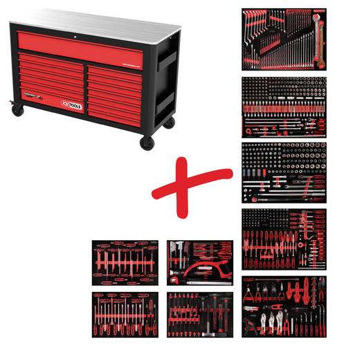 Thumbnail - KS Tools 8459706 Werkstattwagen Herstellerfarbe: Schwarz, Rot