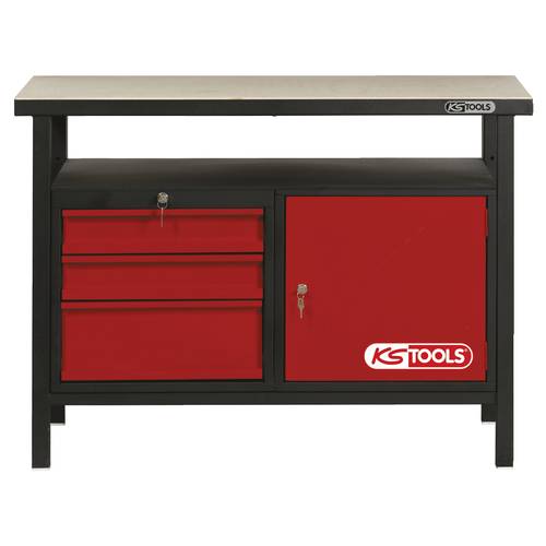 Thumbnail - KS Tools 8650003 Werkbank mit 3 Schubladen und 1 Tür, H840xB1200xT600mm (B x H x T) 1200 x 840 x 600 mm