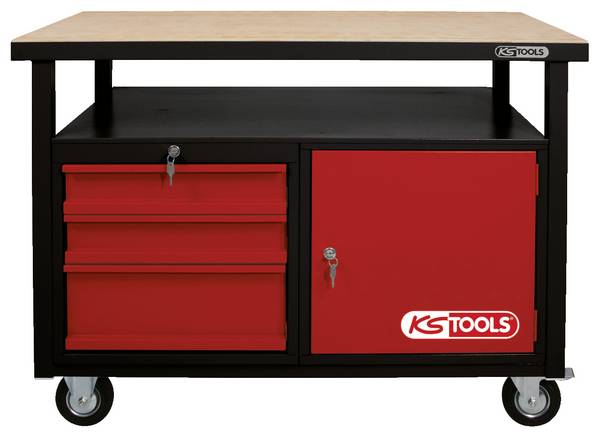 KS Tools 865.0101 Werkbank (B x H x T) 1200 x 840 x 600 mm Schwarz, Rot