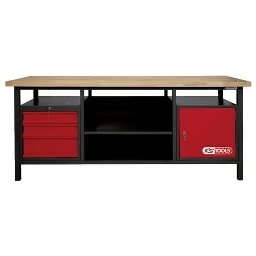 KS Tools 8650201 XXL-Werkbank mit 3 Schubladen und 1 Tür (B x H x T) 2000 x 840 x 680 mm