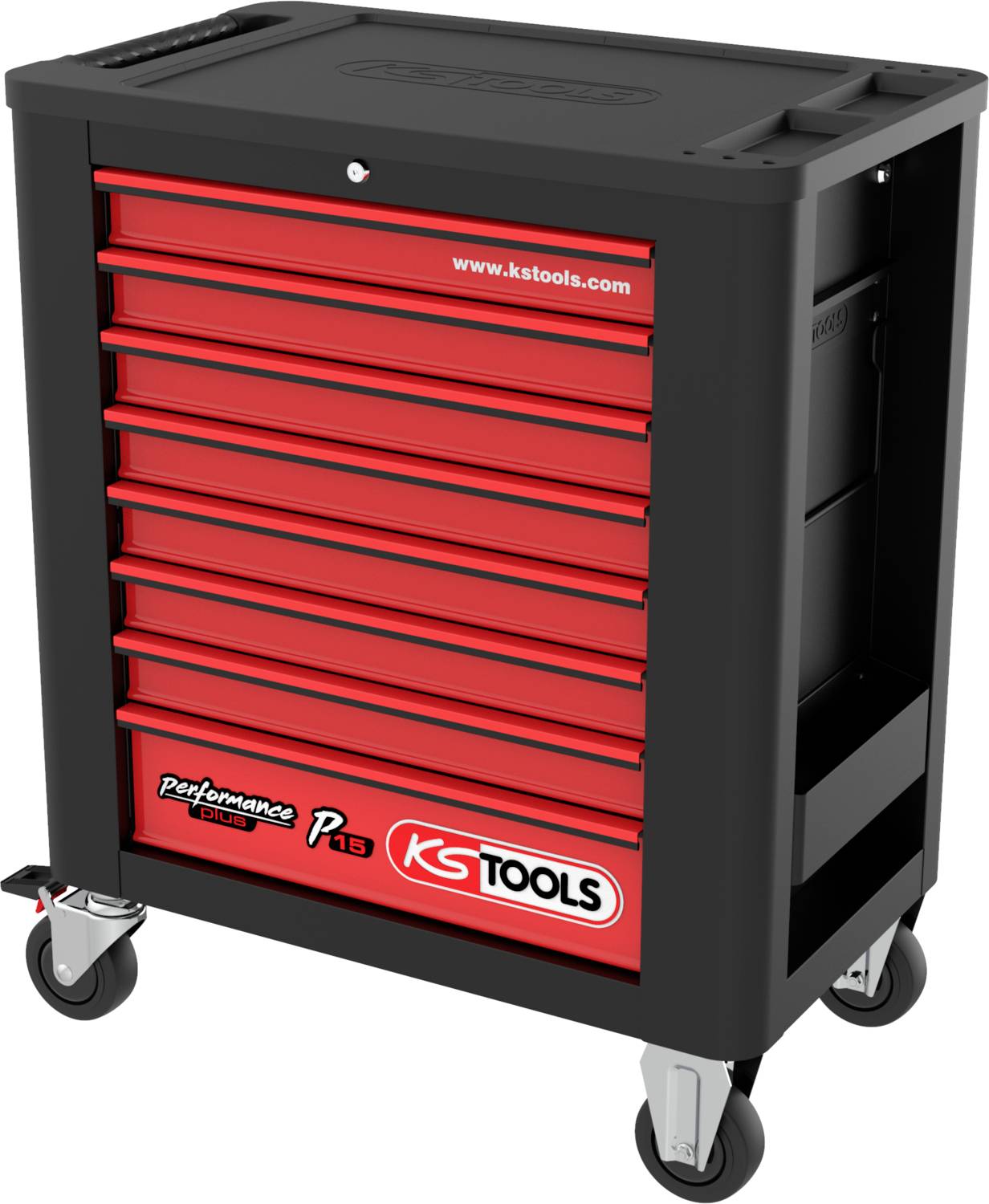 Thumbnail - KS Tools 8731008 Werkstattwagen Stahlblech Herstellerfarbe: Schwarz, Rot