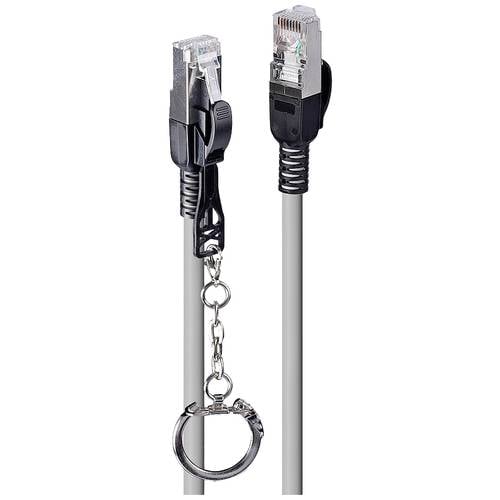 LINDY 47601 RJ45 Netzwerkkabel, Patchkabel CAT 6a S/FTP 0.50 m Grau 1 St.