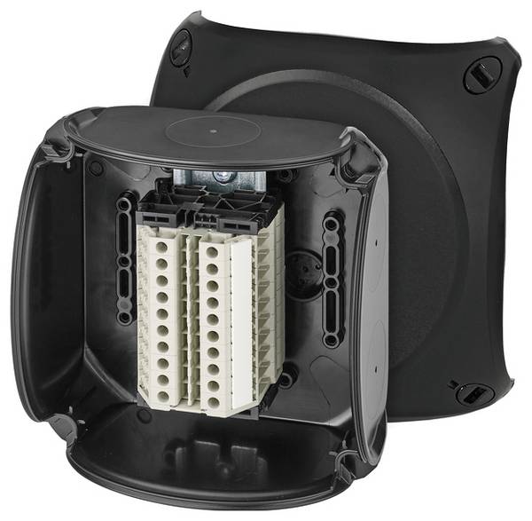 Hensel 62000342 Reihenklemmen-Gehäuse 130.00 x 130.00 x 77.00 Schwarz 1 St.